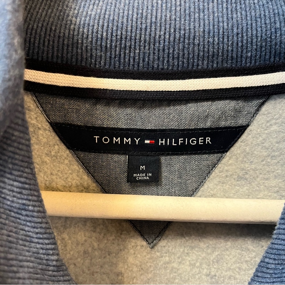Men’s Tommy Hilfiger Knitted Front Blue Jacket Medium - Picture 3 of 6